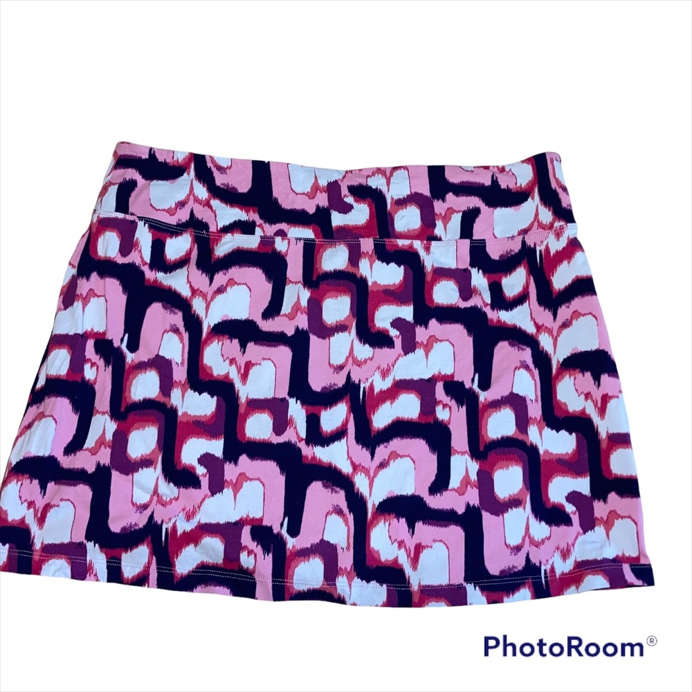 Patagonia Geometric Athletic Stretch Pull On Skirt Golf Tennis Size Large